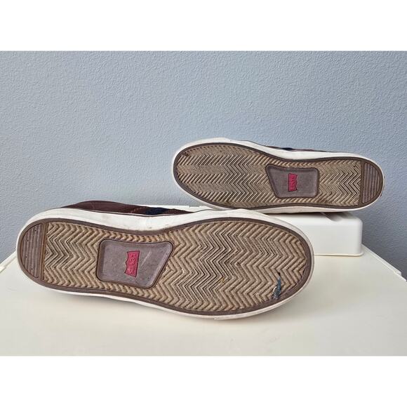 Levi’s Comfort Men’s Brown Leather Sneakers Size 9.5 Casual Street Skate Look - Picture 4 of 11